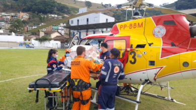 Aeronave do Corpo de Bombeiros atua na remoção de paciente em Manhuaçu