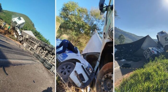 Acidente na BR 262 em Irupi Crédito: Redes sociais