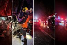 Acidente entre picape e caminhonete batem de frente deixa uma morte em Irupi Crédito: Corpo de Bombeiros