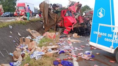 Batida entre carretas na BR-116 deixa dois mortos em Santo Estevão — Foto: Redes Sociais