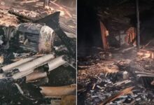 Incêndio atinge fábrica de móveis em Piedade de Caratinga — Foto: Corpo de Bombeiros