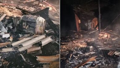 Incêndio atinge fábrica de móveis em Piedade de Caratinga — Foto: Corpo de Bombeiros